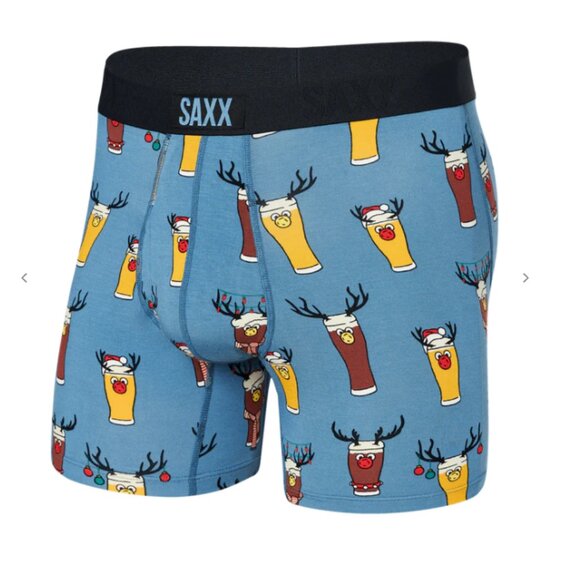 SAXX ULTRA Christmas Boxer Briefs with Fly “Brewdolph" - Picture 1 of 4